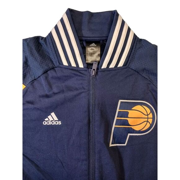 adidas Men's Indiana Pacers On-Court Warm Up Jacket Navy Blue XXXL length +2" - Picture 2 of 5